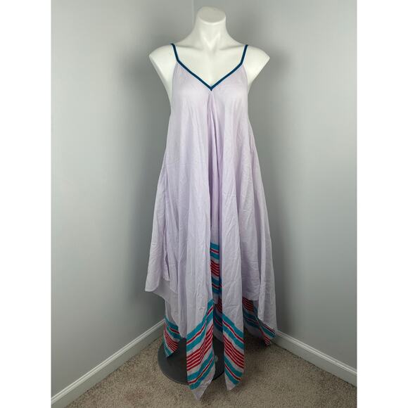 Roller Rabbit Fouta Lilac 100% Cotton Scarf Dress One Size Bohemian Flowy - Picture 1 of 7